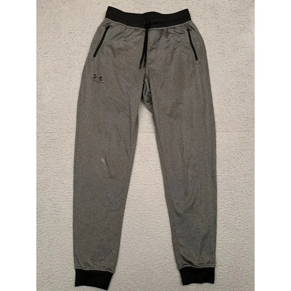 Under Armour Sportstyle Joggers Men's Small Gray‎ Stretch Drawstring 1290261